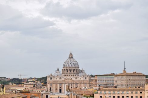 Landscape view of St. Peter's Basilica - Rome Italy