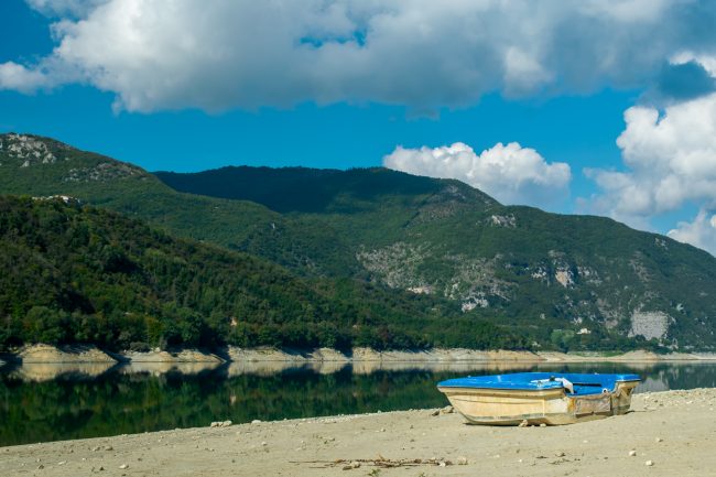 Boat at Lago del Salto, Petrella Salto, Province of Rieti, Italy