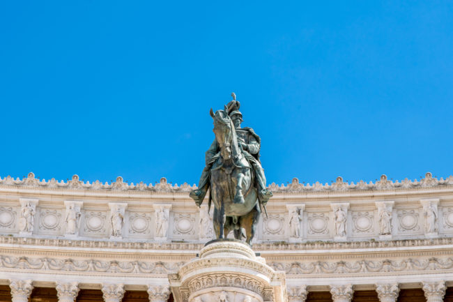 Equestrian Statue of Vittorio Emanuele, Altare della Patria, Piazza Venezia, Rome Italy