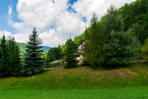 Relaxation place at the foot of the Piatra Craiului massif, Plaiul foii, Zarnesti, Brasov, Romania