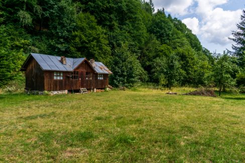 Relaxation place at the foot of the Piatra Craiului massif, Plaiul foii, Zarnesti, Brasov, Romania
