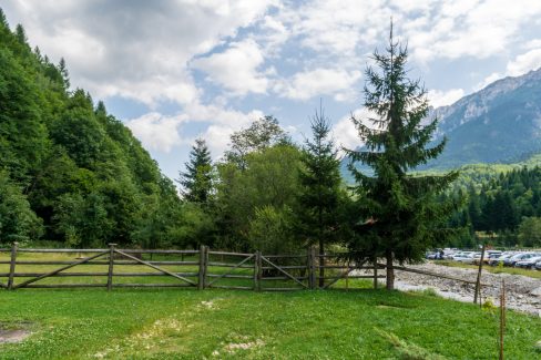 Relaxation place at the foot of the Piatra Craiului massif, Plaiul foii, Zarnesti, Brasov, Romania