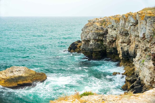Breaking waves on the Tyulenovo Cliffs, Black Sea, Bulgaria