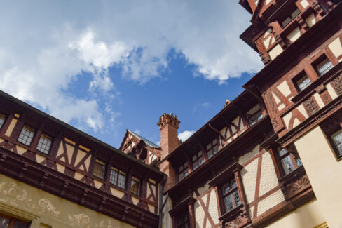 View From Inside the Walls of Peles Castle, Sinaia, Prahova, Romania