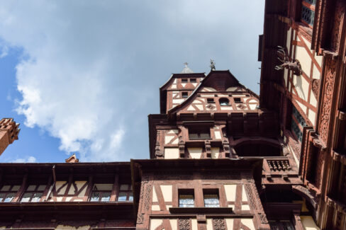 View From Inside the Walls of Peles Castle, Sinaia, Prahova, Romania