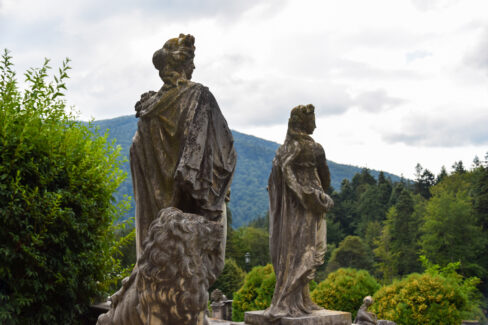 Women Statues Situated in front of Peles Castle, Sinaia, Prahova, Romania