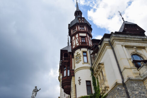 One of the Beautiful Towers of Peles castle, Sinaia, Prahova, Romania