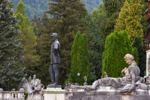 King Carol I Statue Situated in Front of Peles Castle, Sinaia, Prahova, Romania
