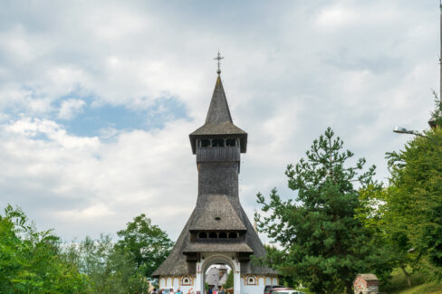 The entrance to the Barsana Monastery, Maramures, Romania