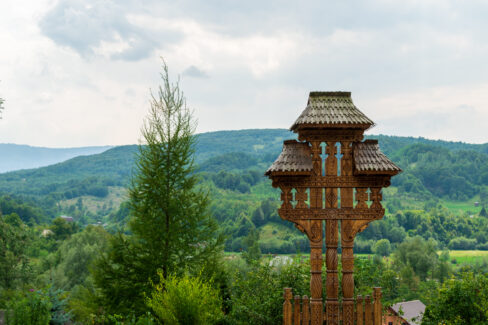 A wooden cross from Barsana Monastery, Romania