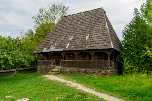 Ilea House and the exterior architecture, Maramures Village Museum, Romania