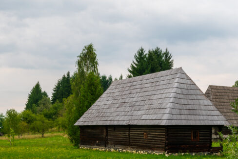 Wooden house from the Maramures Village Museum, Romania