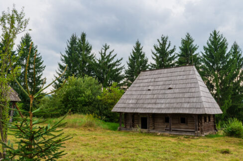 Wooden house from the Maramures Village Museum, Romania