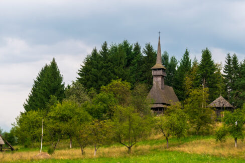 Wooden Church from Oncesti on the hills, Maramures Village Museum, Romania