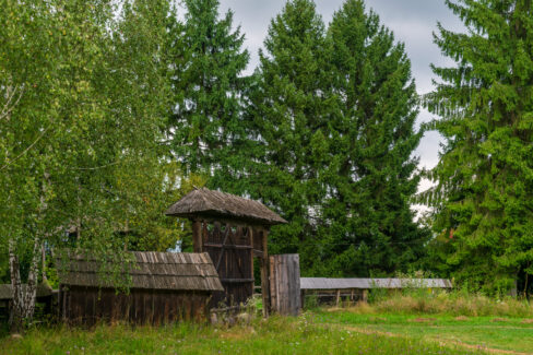 Wooden gate from the Maramures Village Museum, Romania
