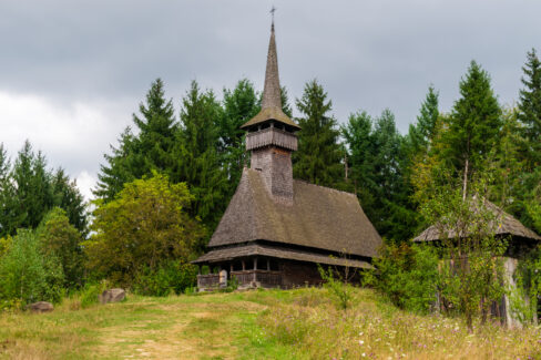 Wooden Church from Oncesti on the hills, Maramures Village Museum, Romania