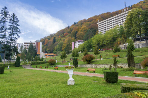 The Central Park of Slanic Moldova, Bacau, Romania